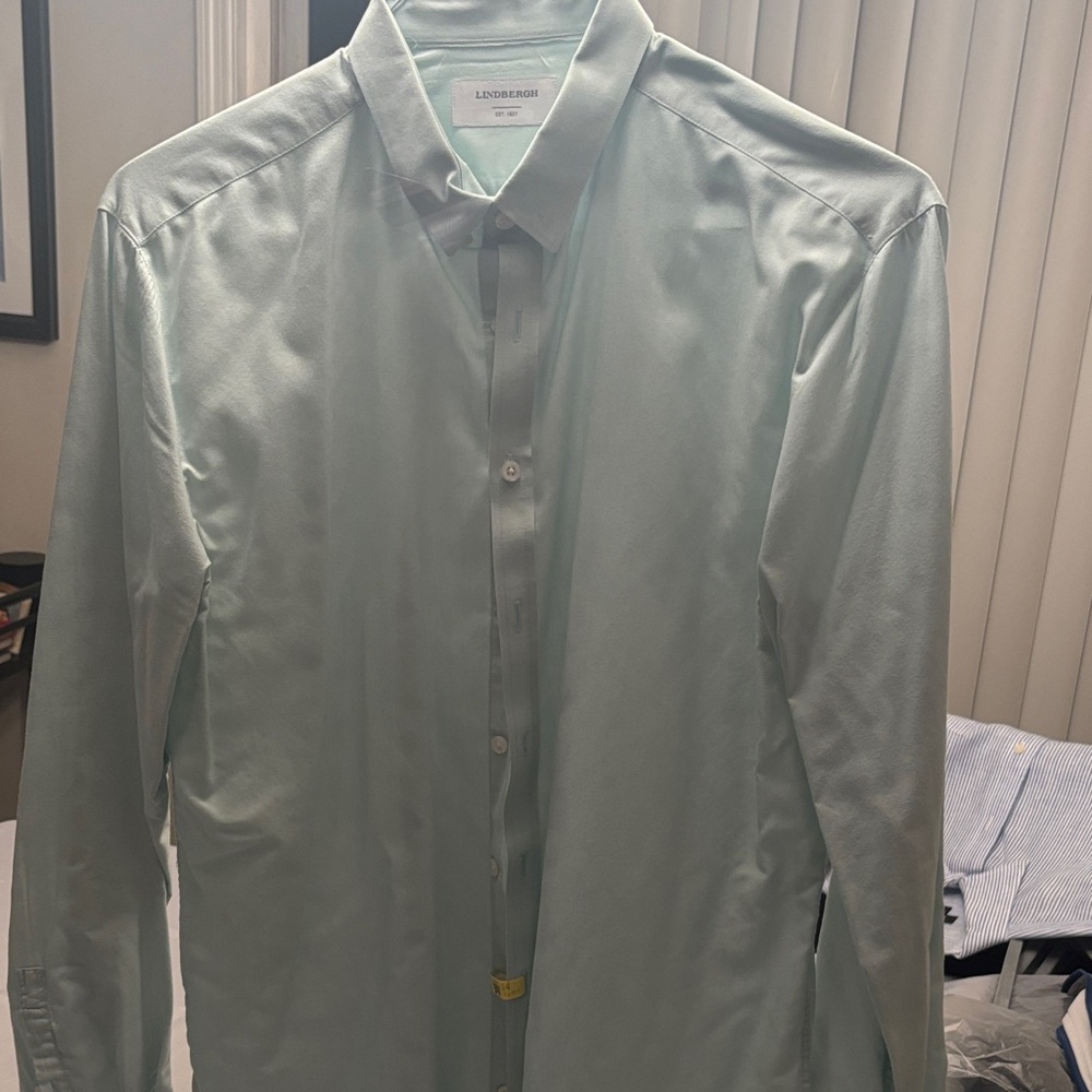Loro Piana Men's Mint Green Dress Shirt Lindbergh